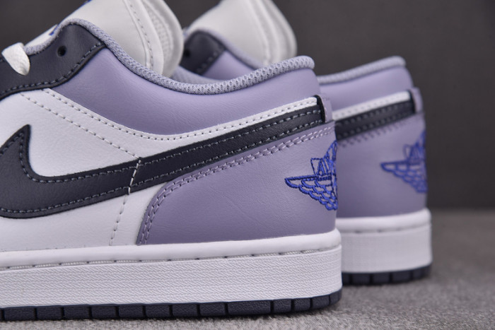 Air Jordan 1 Low White/Dark Blue Grey/Purple 553558-145